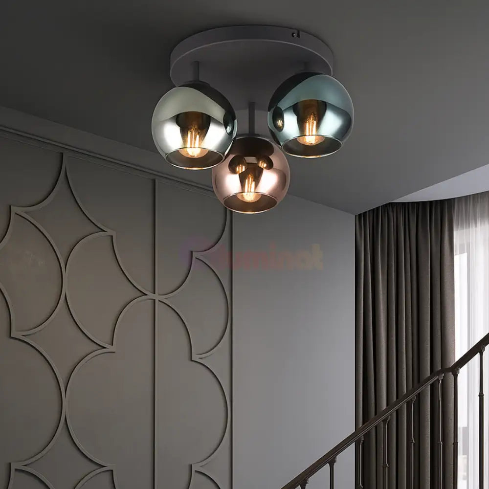 Lustra Abajur 3x E14 SHELDON NEAGRA / 33CM CEILING LIGHT