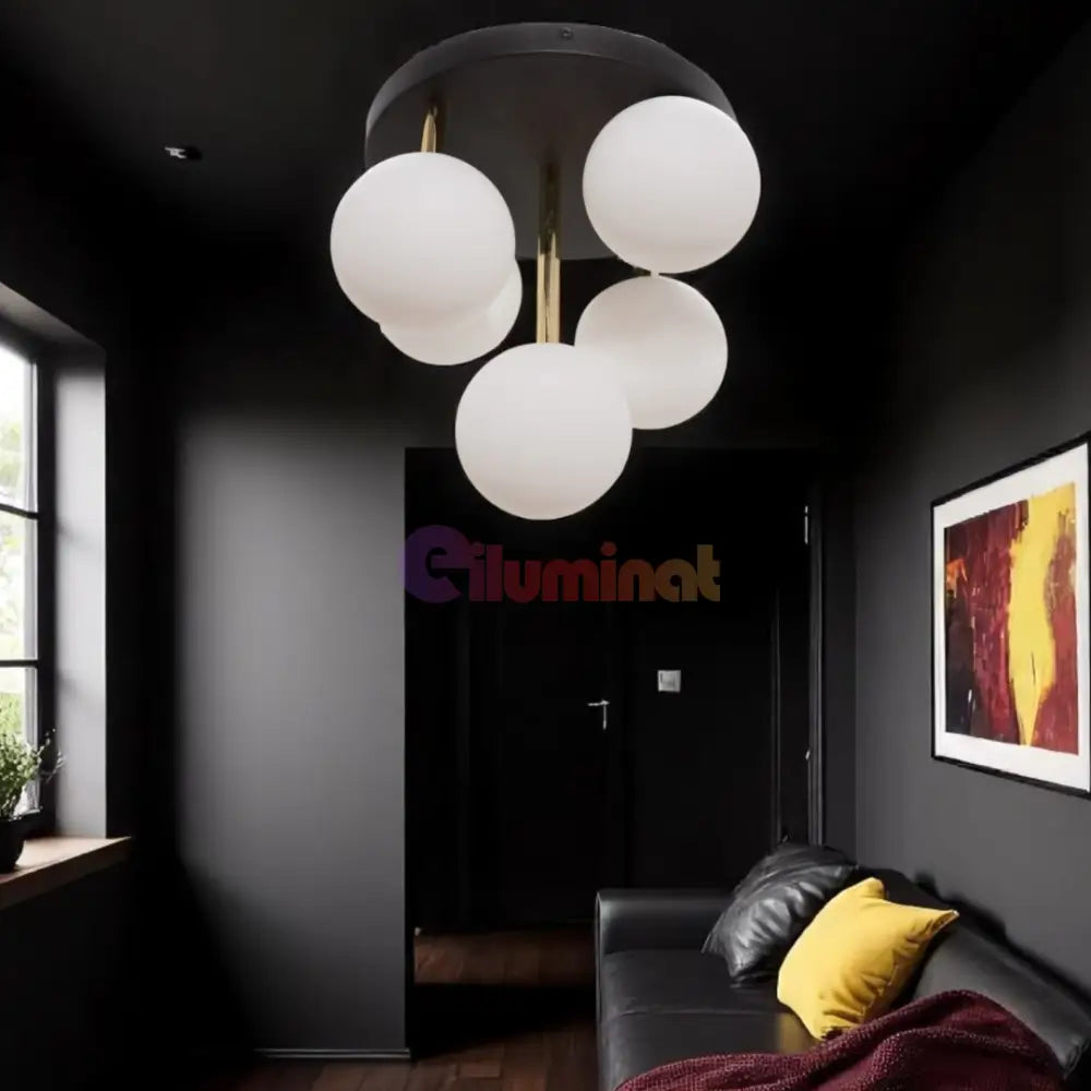 Lustra Abajur 5xG9 Black + Gold Nevalo NEGRU + AURIU / MINIMALIST DESIGN Lighting Fixtures