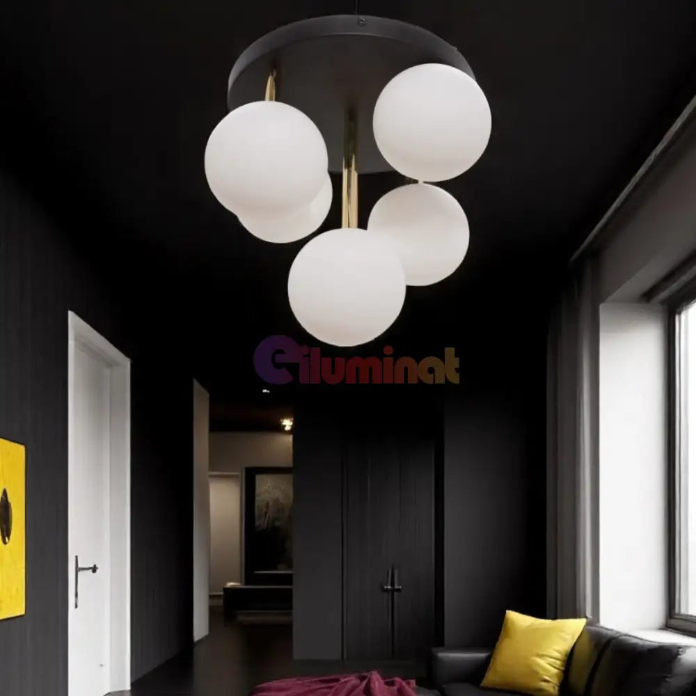 Lustra Abajur 5xG9 Black + Gold Nevalo NEGRU + AURIU / MINIMALIST DESIGN Lighting Fixtures