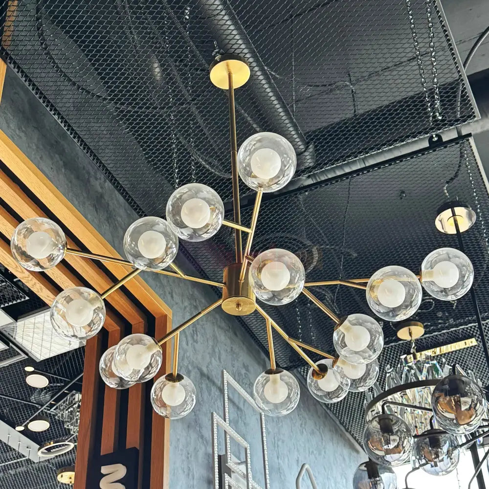 Lustra Abajur BERGAMO Gold 15xG9 AURIE / ABAJUR Chandeliers