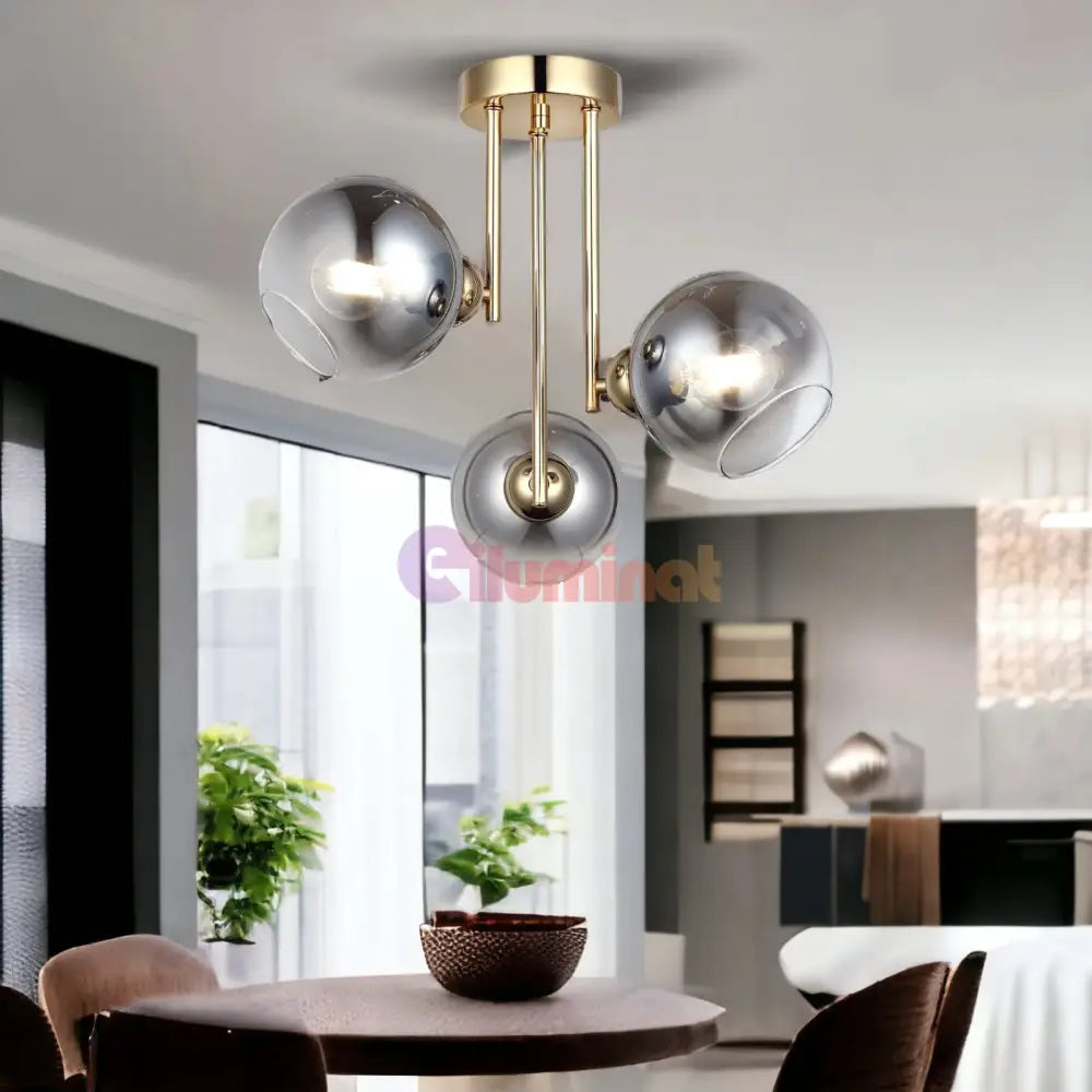 Lustra Abajur Fumuriu Aplicata 3Xe27 Mx413-3 Chandeliers