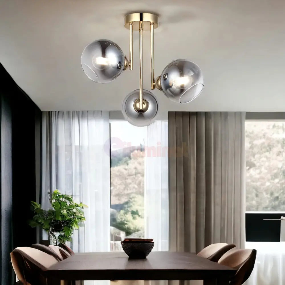 Lustra Abajur Fumuriu Aplicata 3Xe27 Mx413-3 Chandeliers