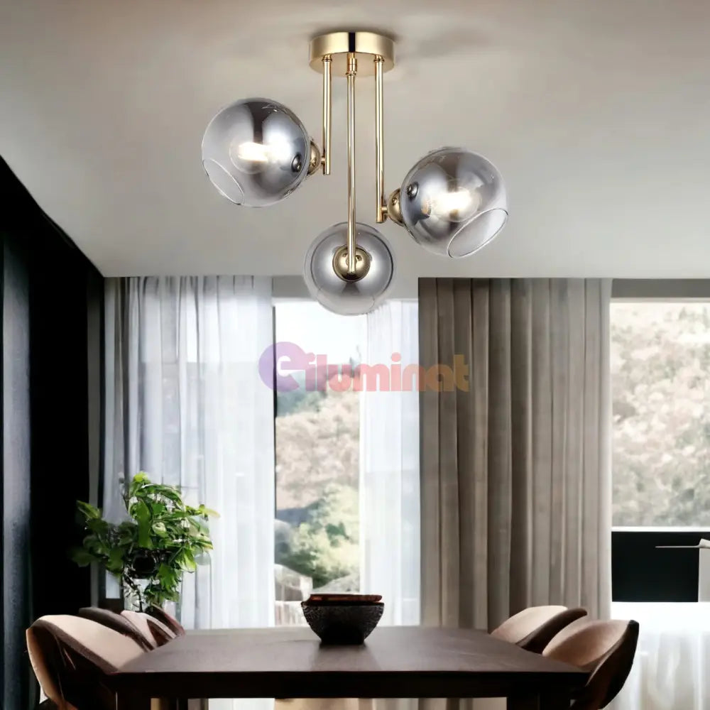 Lustra Abajur Fumuriu Aplicata 3Xe27 Mx413-3 Chandeliers