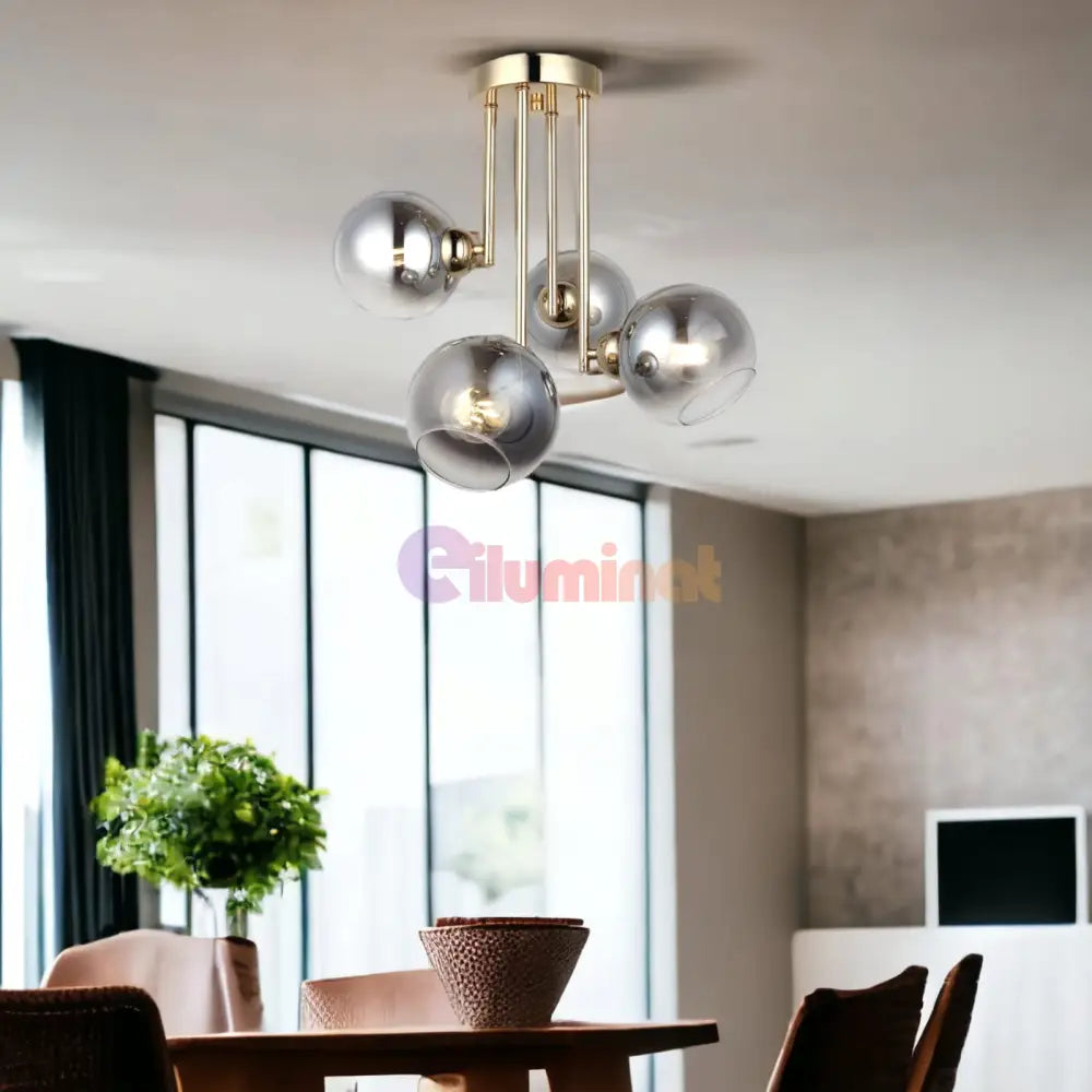 Lustra Abajur Fumuriu Aplicata 4Xe27 Mx413-4 Chandeliers