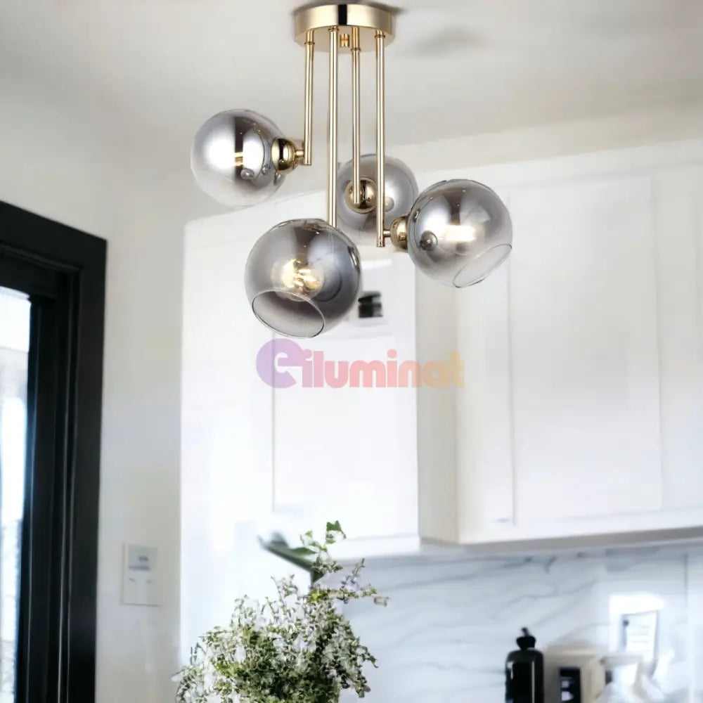 Lustra Abajur Fumuriu Aplicata 4Xe27 Mx413-4 Chandeliers