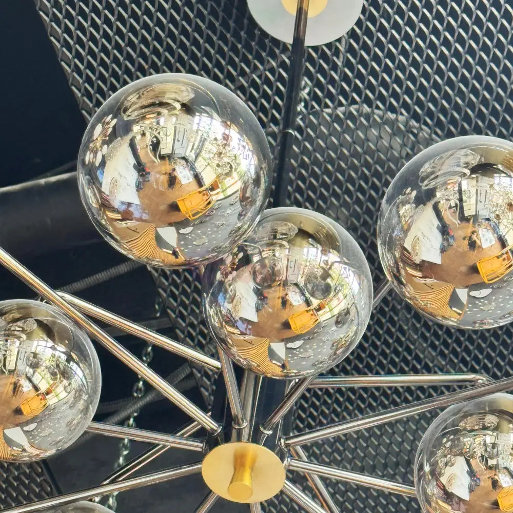 Lustra Abajur Fumuriu Black MOZART Grande 15xE27 NEAGRA / ABAJUR Chandeliers