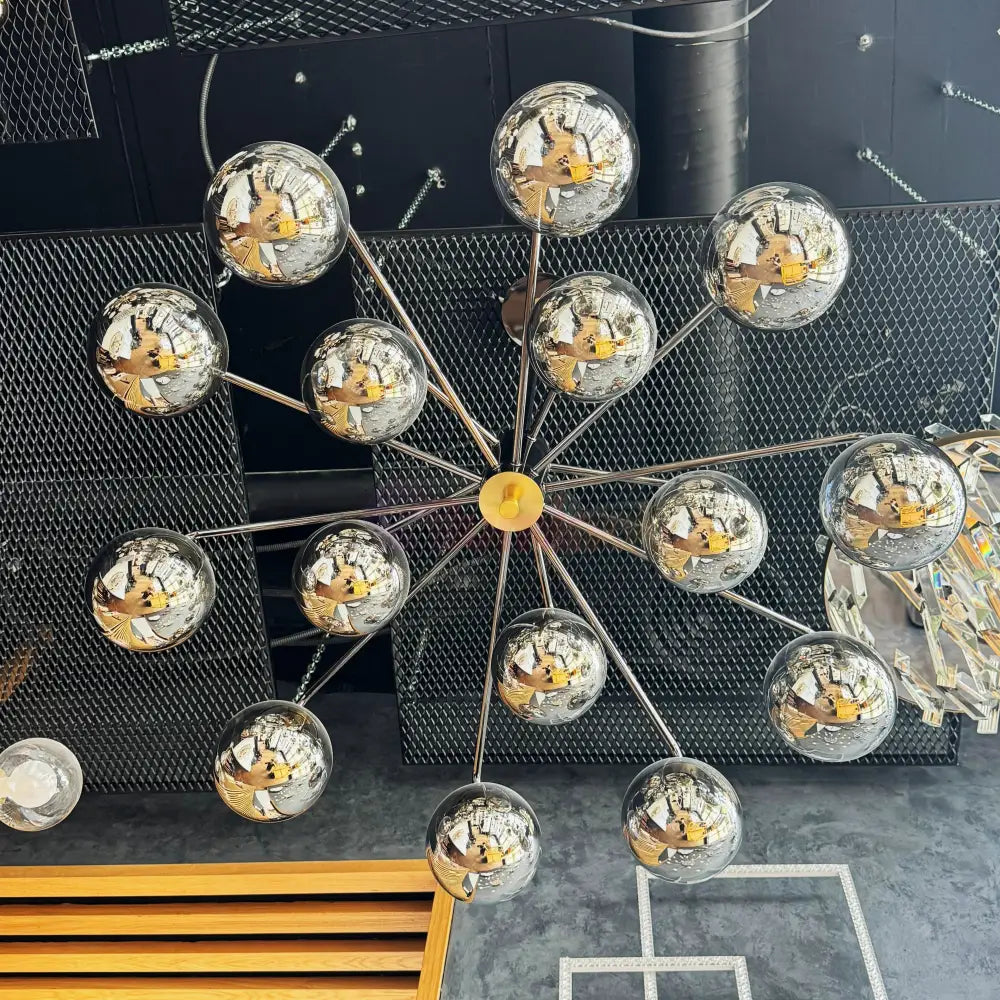 Lustra Abajur Fumuriu Black MOZART Grande 15xE27 NEAGRA / ABAJUR Chandeliers