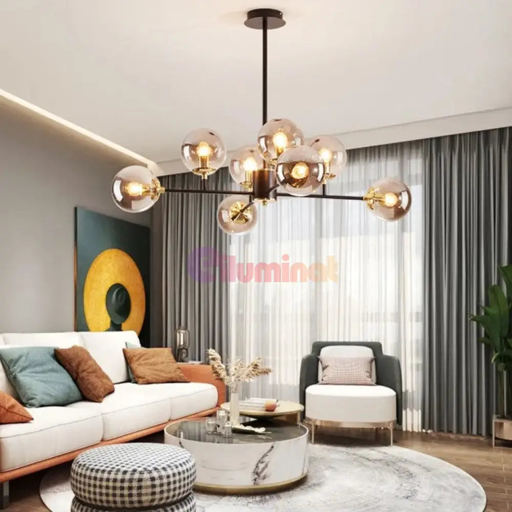 Lustra Abajur Fumuriu Cairo 8Xe27 Chandeliers