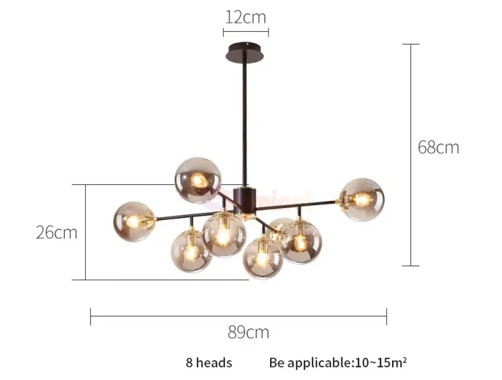 Lustra Abajur Fumuriu Cairo 8Xe27 Chandeliers