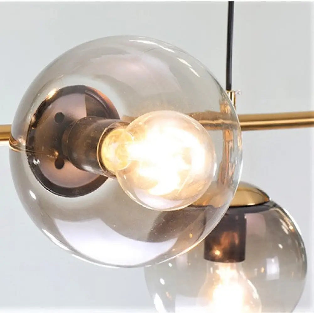 Lustra Abajur Transparent Gold Liniara 6Xe27 Chandeliers