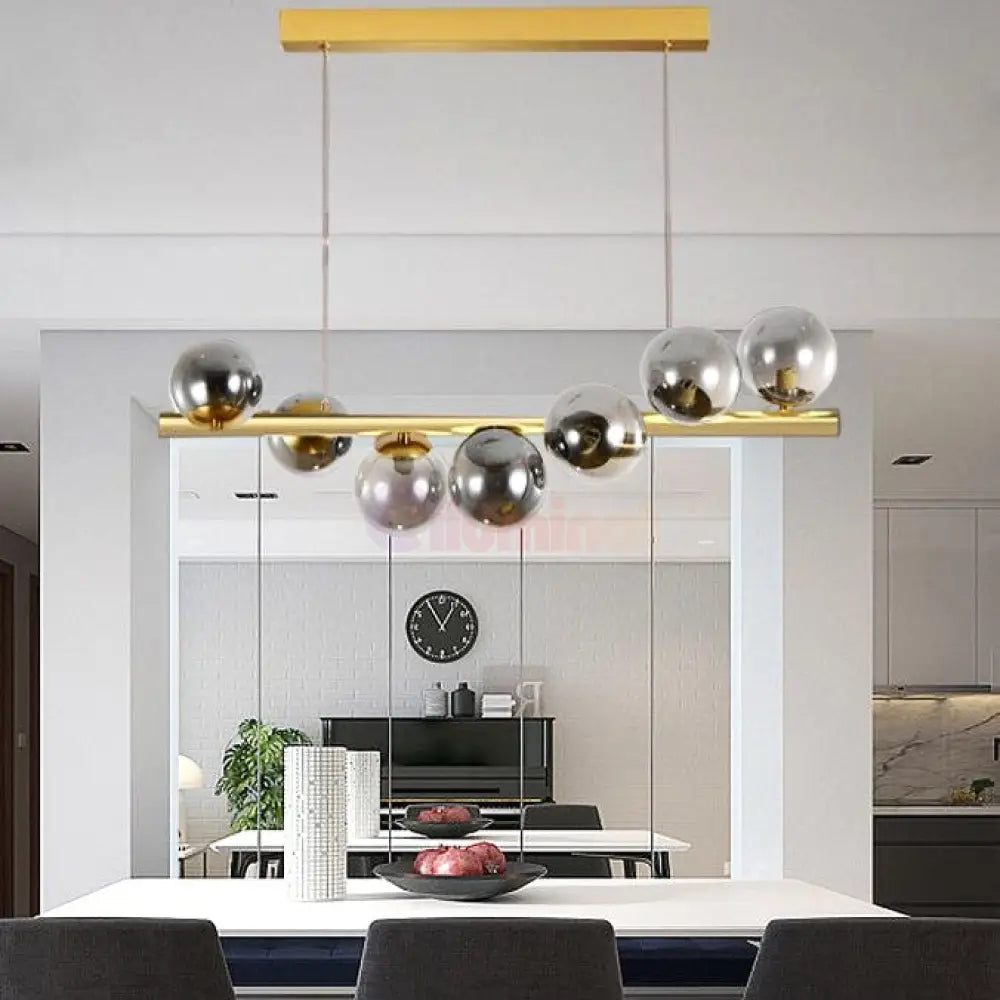 Lustra Abajur Fumuriu Gold Liniara Dx220-7 Chandeliers