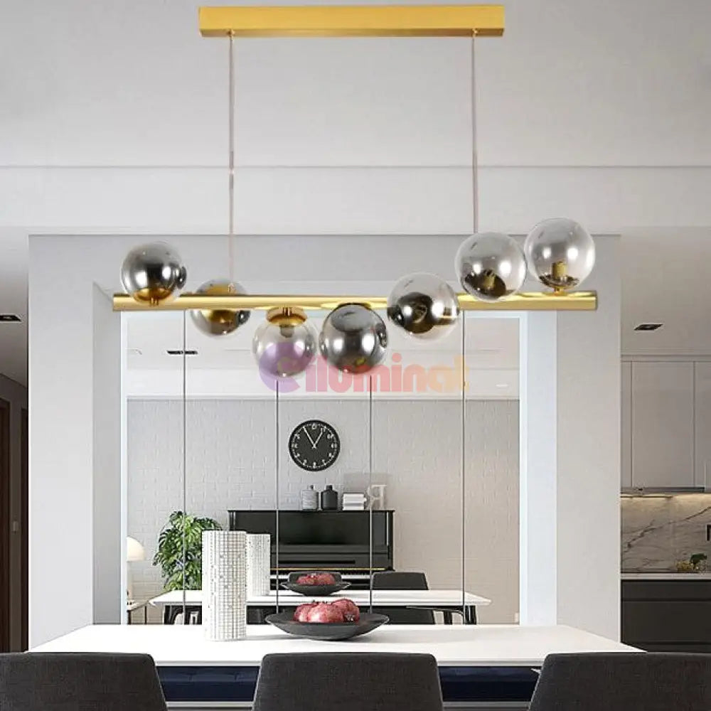 Lustra Abajur Fumuriu Gold Liniara Dx220-7 Chandeliers