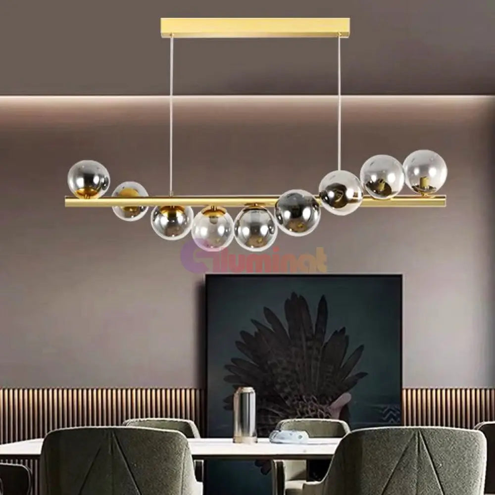 Lustra Abajur Fumuriu Gold Liniara Dx220-9 Chandeliers