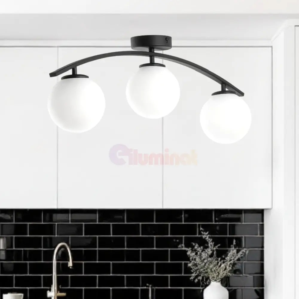Lustra Abajur 3xE27 Arc Halo - 2601-3 NEAGRA / ABAJUR Chandeliers
