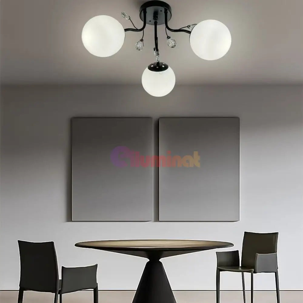 Lustra Abajur Mat Aplicata 3Xe27 Black Glamour Chandeliers