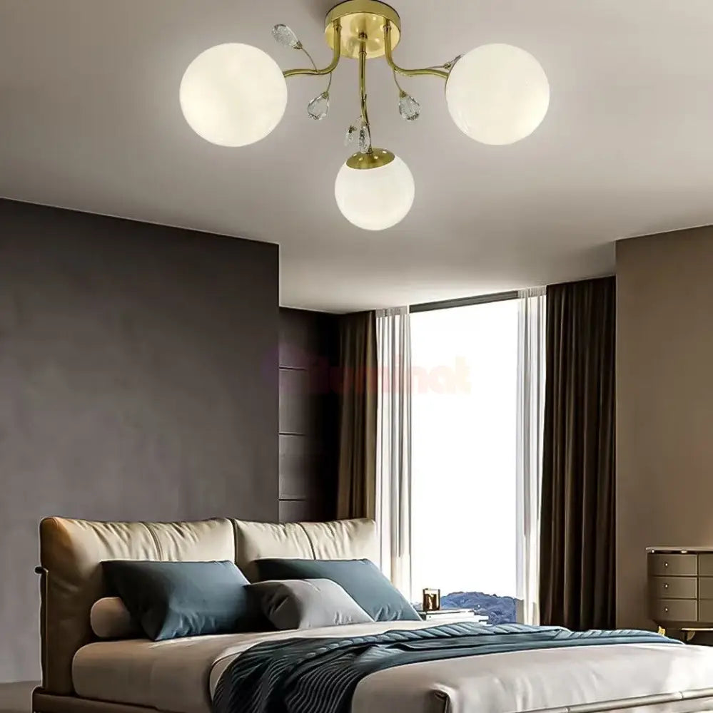 Lustra Abajur Mat Aplicata 3Xe27 Gold Glamour Chandeliers