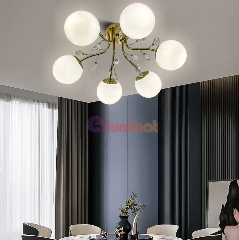 Lustra Abajur Mat Aplicata 6Xe27 Gold Glamour Chandeliers