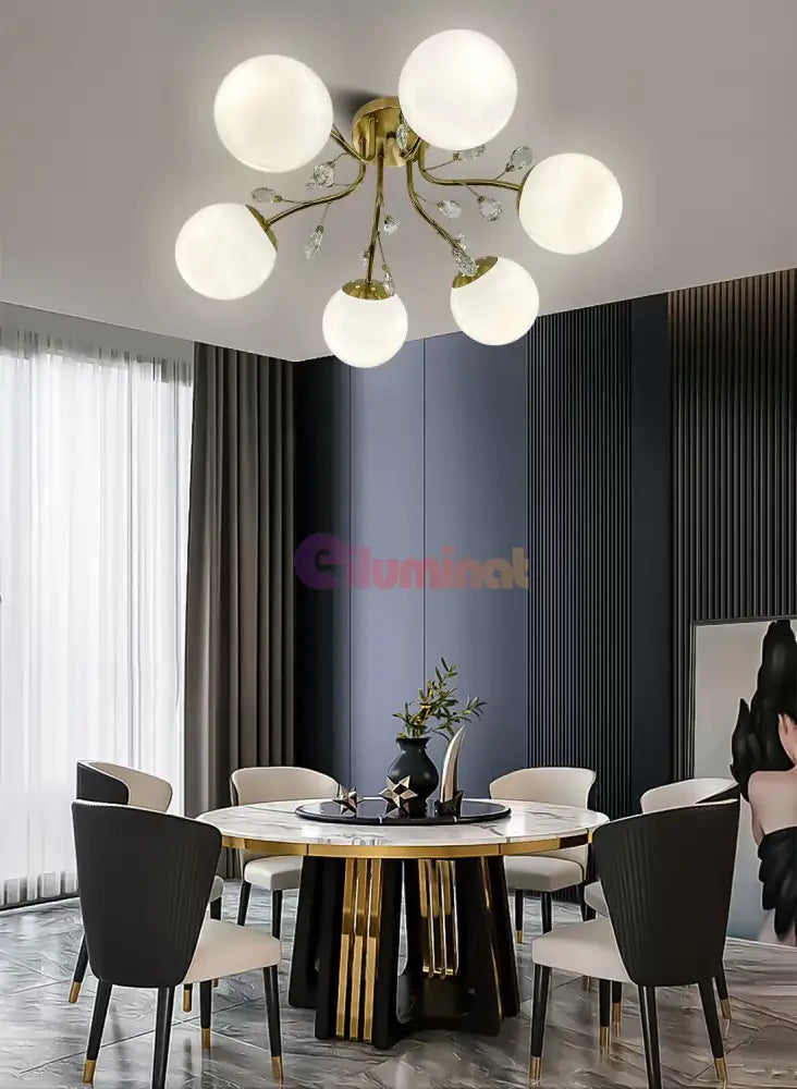 Lustra Abajur Mat Aplicata 6Xe27 Gold Glamour Chandeliers