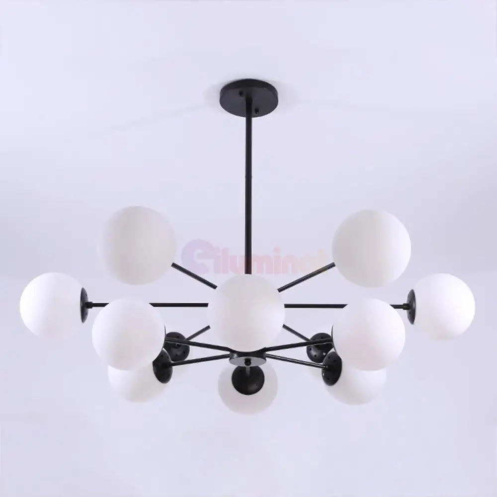 Lustra Abajur MAT BLACK 12XE27 DX103/6 + 6 Chandeliers