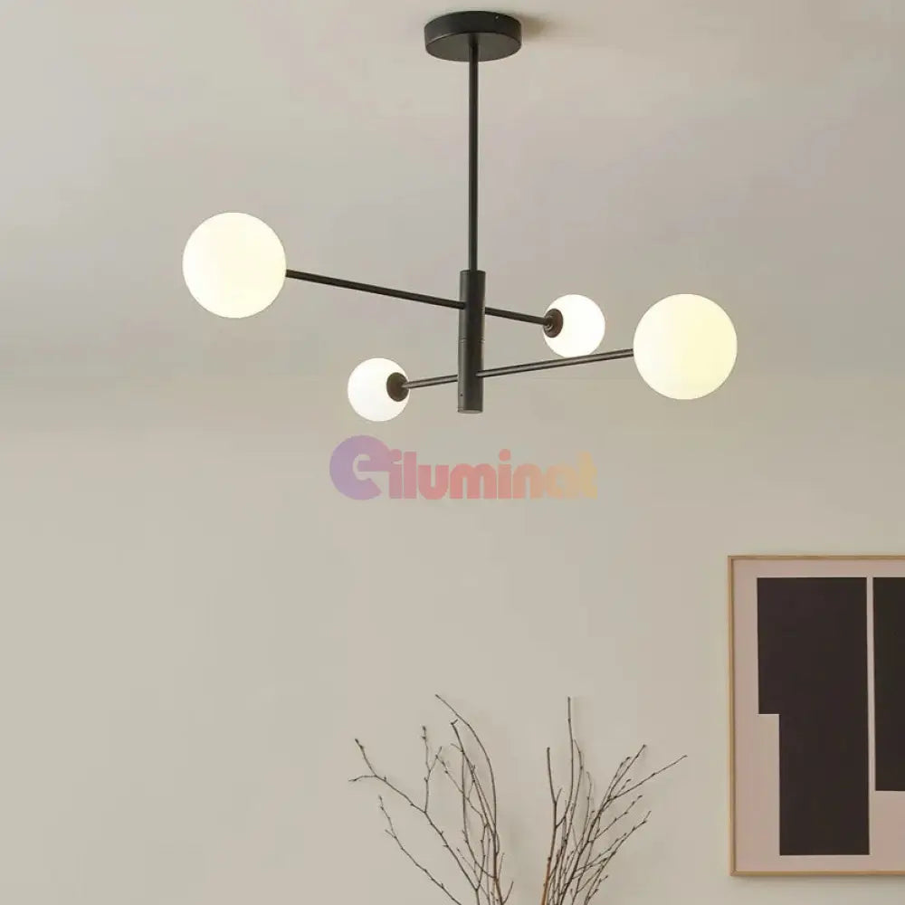 Lustra Abajur Mat Black 4Xe27 - 8837/4 Chandeliers