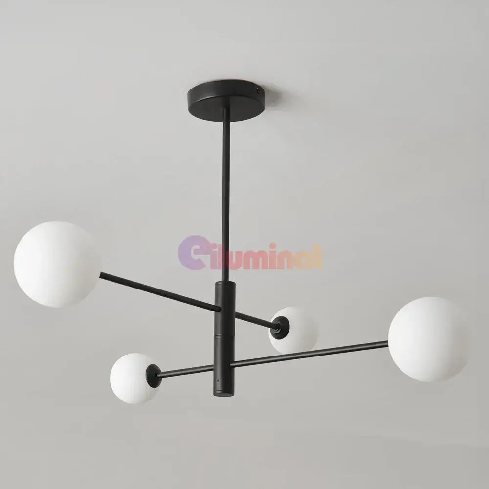 Lustra Abajur Mat Black 4Xe27 - 8837/4 Chandeliers