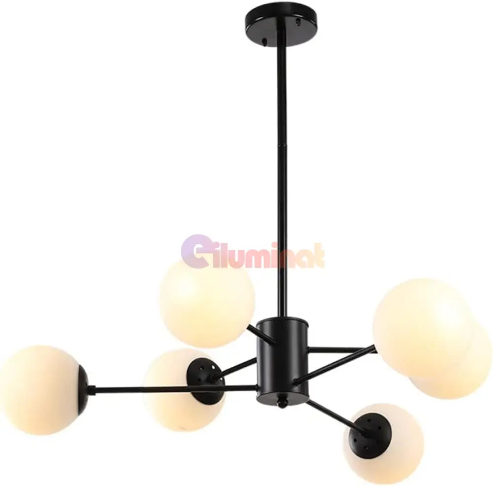 Lustra Abajur Mat Black 6Xe27 3 + 3 Bk Chandeliers