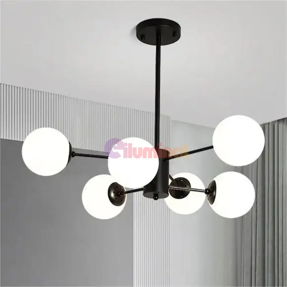 Lustra Abajur Mat Black 6Xe27 3 + 3 Bk Chandeliers