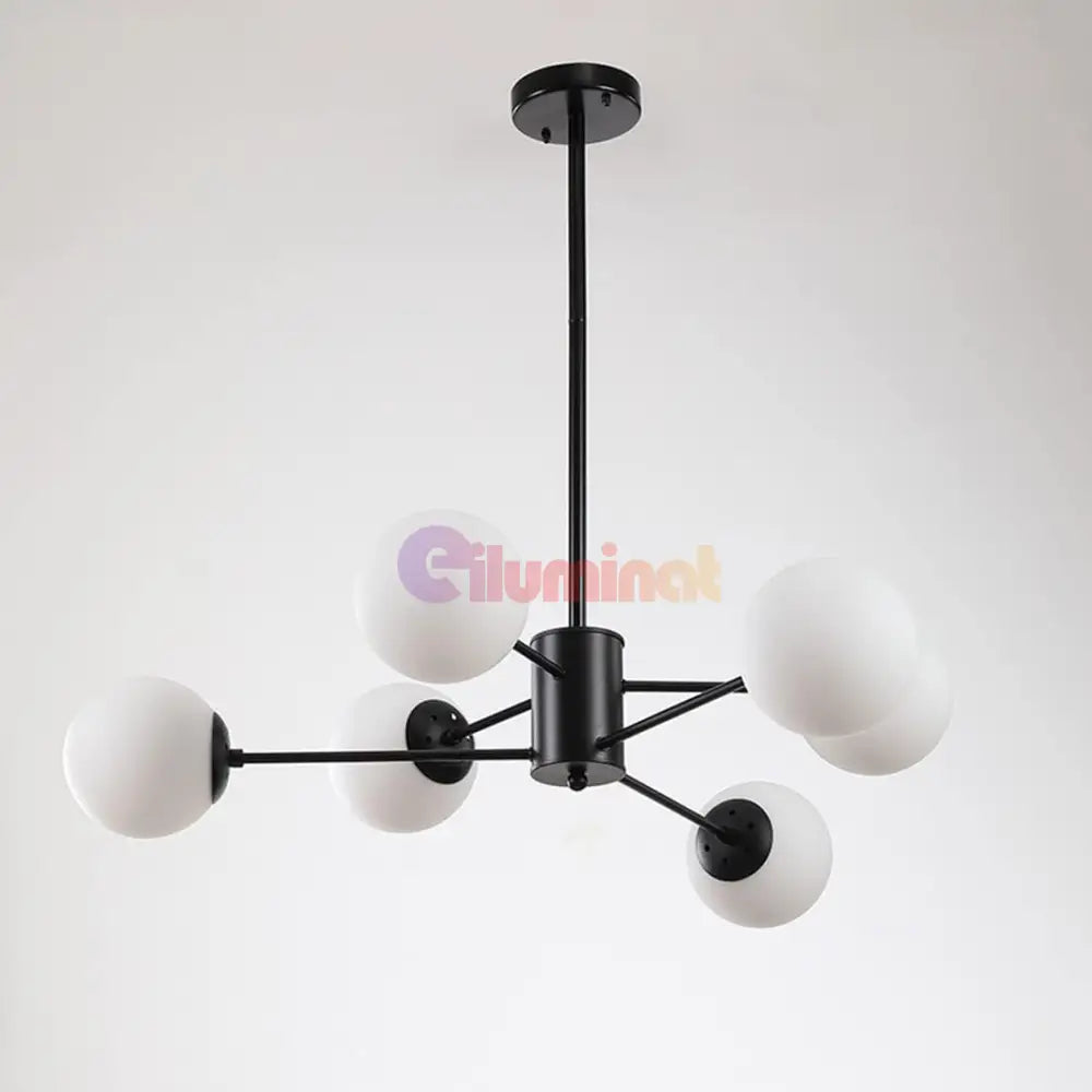 Lustra Abajur Mat Black 6Xe27 3 + 3 Bk Chandeliers