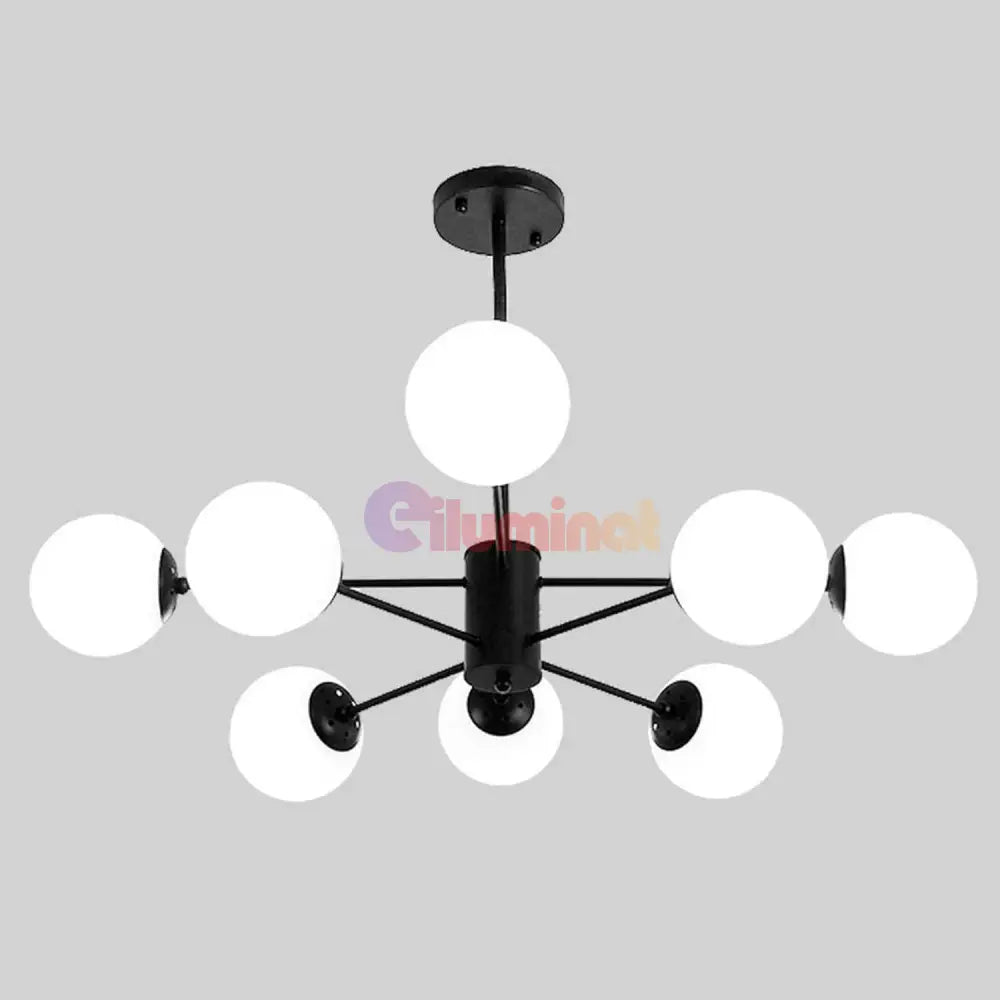 Lustra Abajur Mat Black 8Xe27 4 + 4 Bk Chandeliers