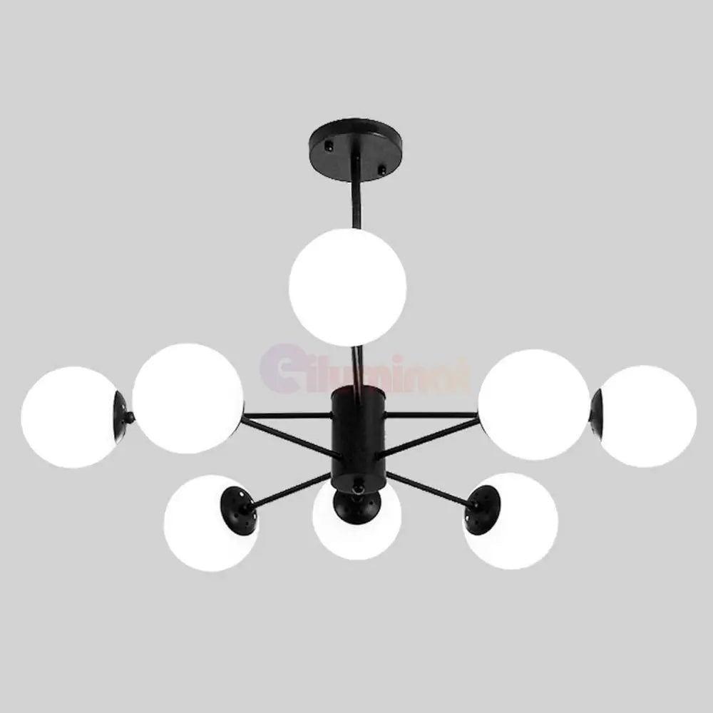 Lustra Abajur Mat Black 8Xe27 4 + 4 Bk Chandeliers
