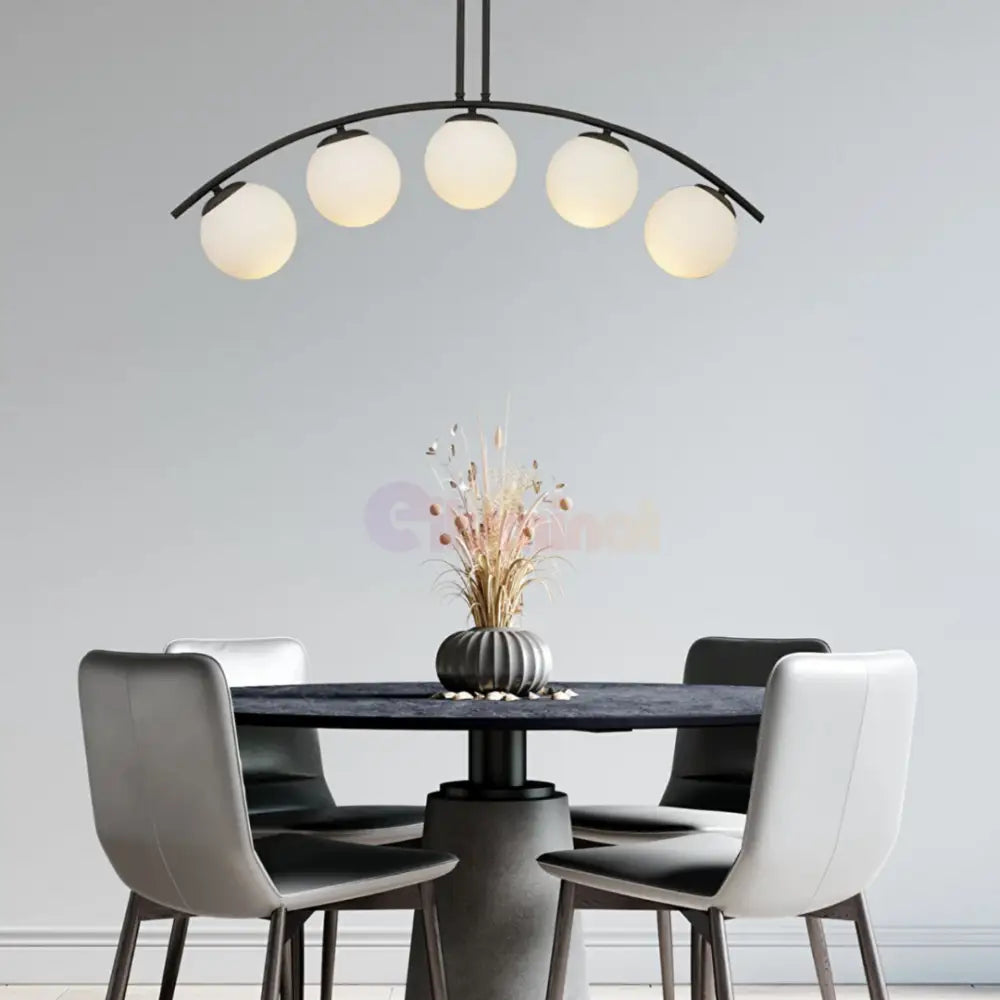 Lustra Abajur 5xE27 MAT BLACK ARC - 6639-5 NEAGRA / ABAJUR Chandeliers