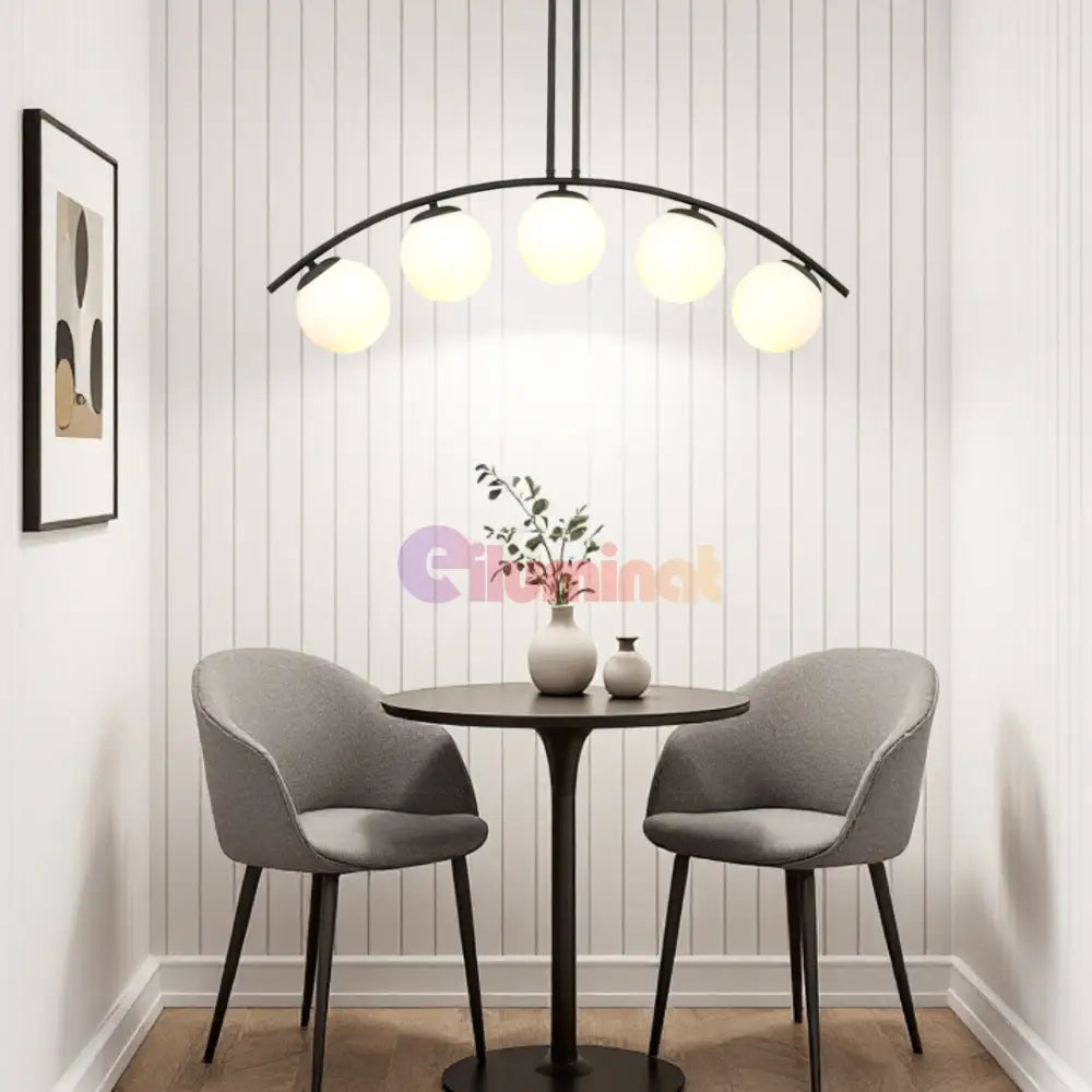 Lustra Abajur 5xE27 MAT BLACK ARC - 6639-5 NEAGRA / ABAJUR Chandeliers