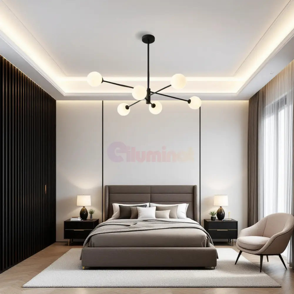 Lustra Abajur 6xE27 MAT BLACK - 8837-6 NEAGRA / ABAJUR Chandeliers