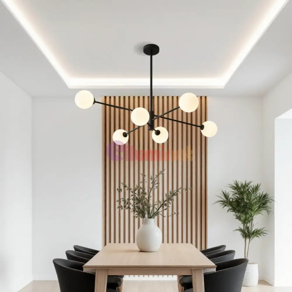 Lustra Abajur 6xE27 MAT BLACK - 8837-6 NEAGRA / ABAJUR Chandeliers