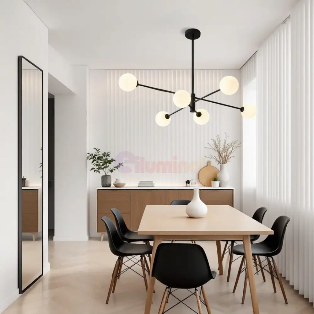 Lustra Abajur 6xE27 MAT BLACK - 8837-6 NEAGRA / ABAJUR Chandeliers