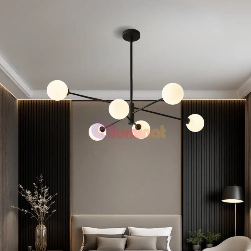 Lustra Abajur 6xE27 MAT BLACK - 8837-6 NEAGRA / ABAJUR Chandeliers