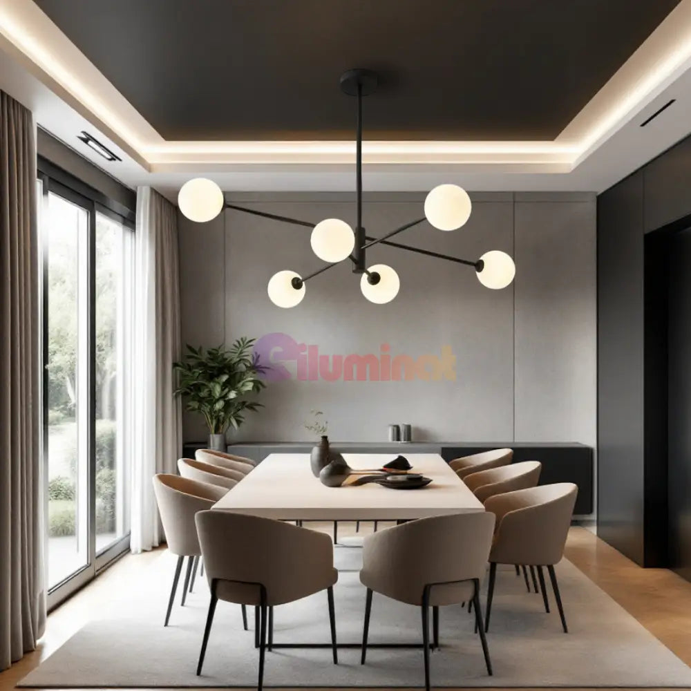 Lustra Abajur 6xE27 MAT BLACK - 8837-6 NEAGRA / ABAJUR Chandeliers