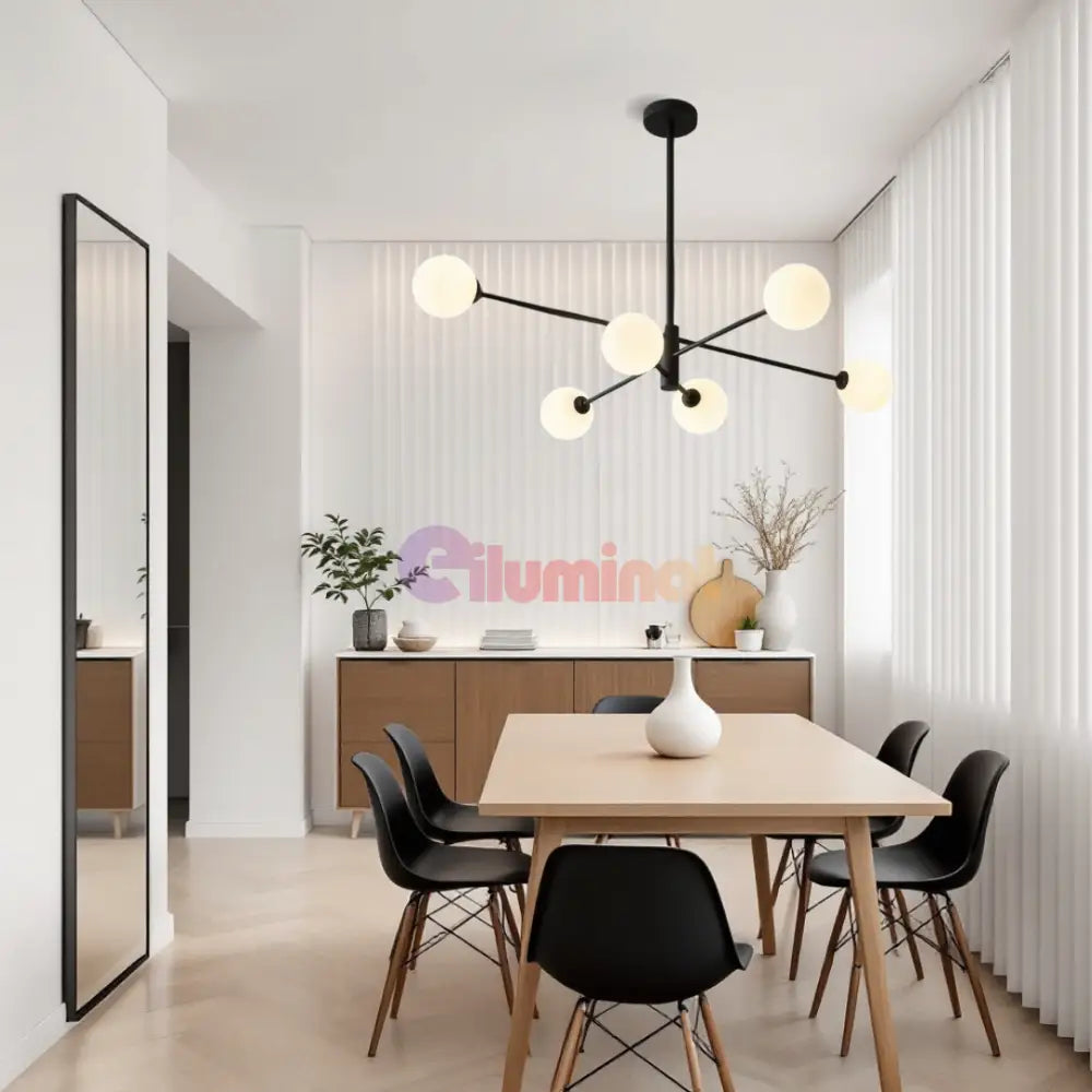 Lustra Abajur 6xE27 MAT BLACK - 8837-6 NEAGRA / ABAJUR Chandeliers