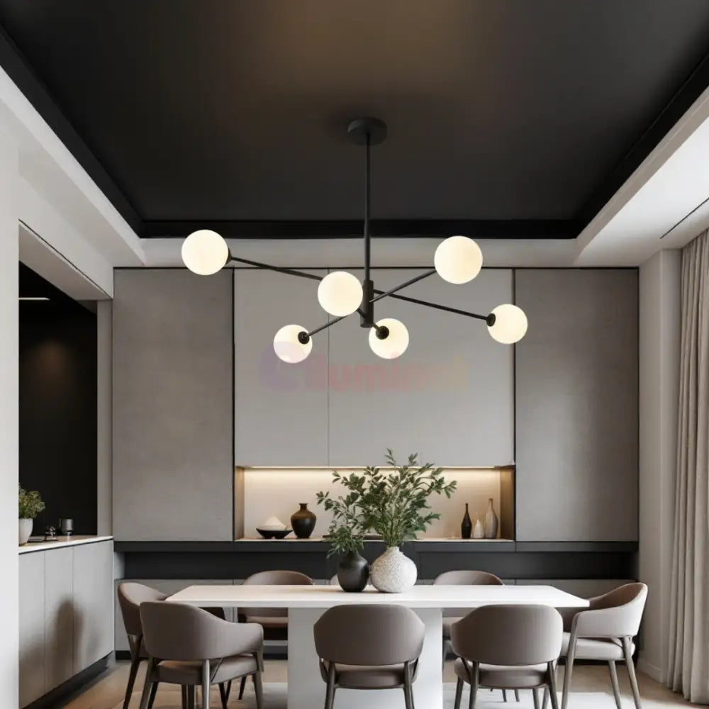 Lustra Abajur 6xE27 MAT BLACK - 8837-6 NEAGRA / ABAJUR Chandeliers