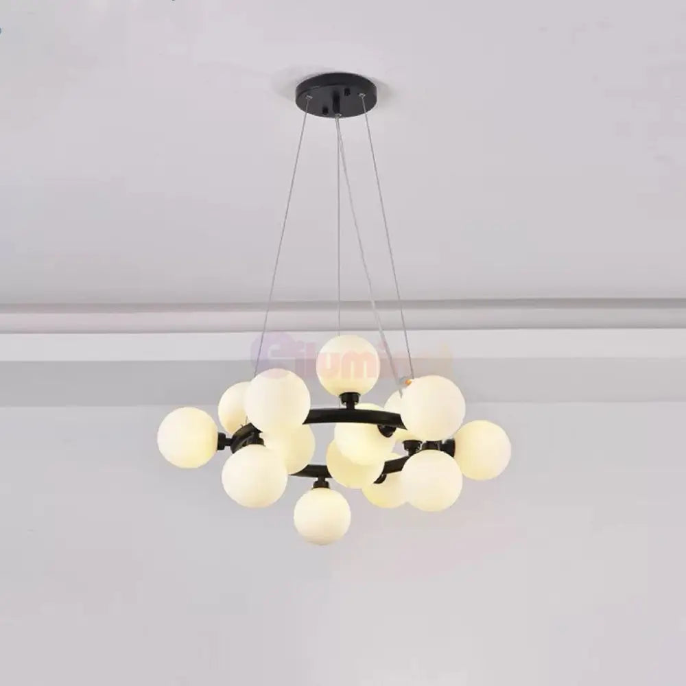Lustra Abajur MAT Black Rotunda 15xG9 50CM NEAGRA / ABAJUR Chandeliers