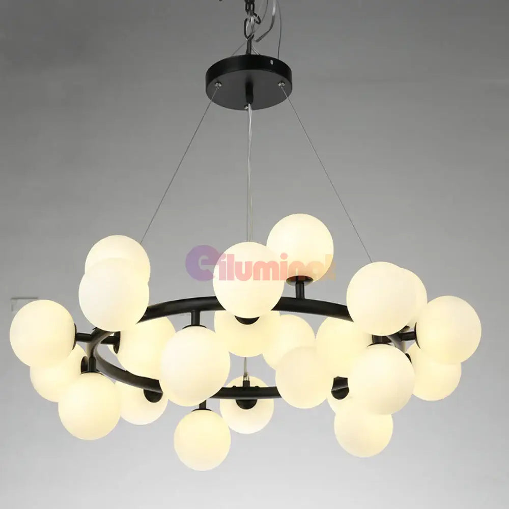 Lustra Abajur MAT Black Rotunda 25xG9 70CM NEAGRA / ABAJUR Chandeliers