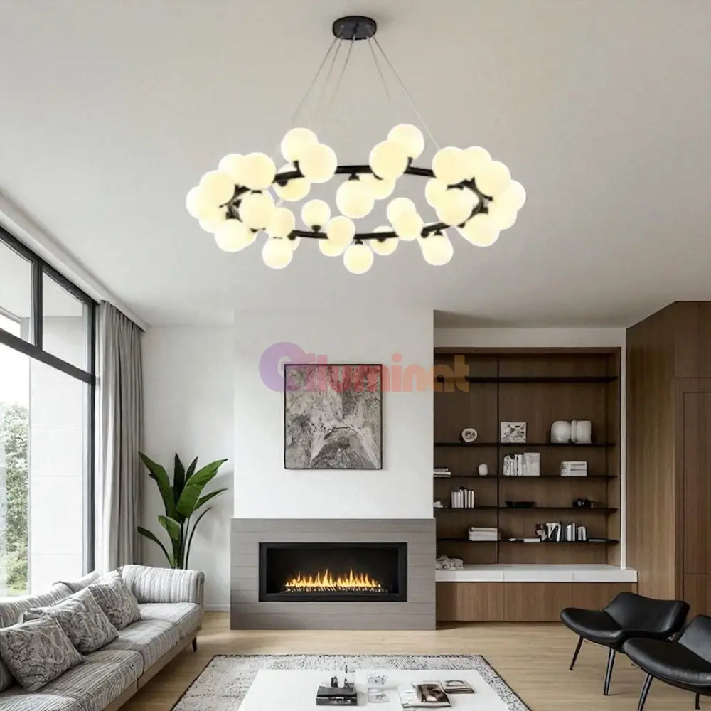 Lustra Abajur MAT Black Rotunda 45xG9 103CM NEAGRA / ABAJUR Chandeliers