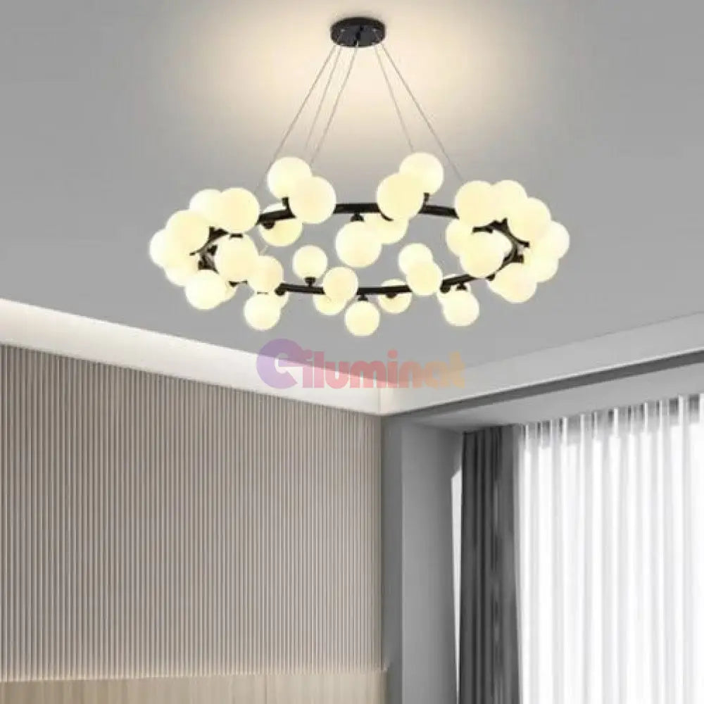 Lustra Abajur MAT Black Rotunda 45xG9 103CM NEAGRA / ABAJUR Chandeliers