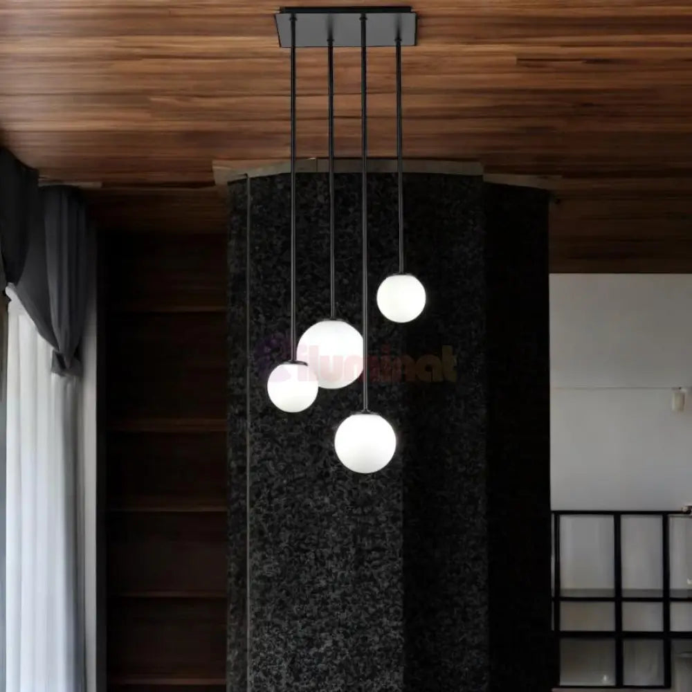 Lustra Abajur MAT Black SIGMA 4xE27 NEAGRA / ABAJUR Chandeliers