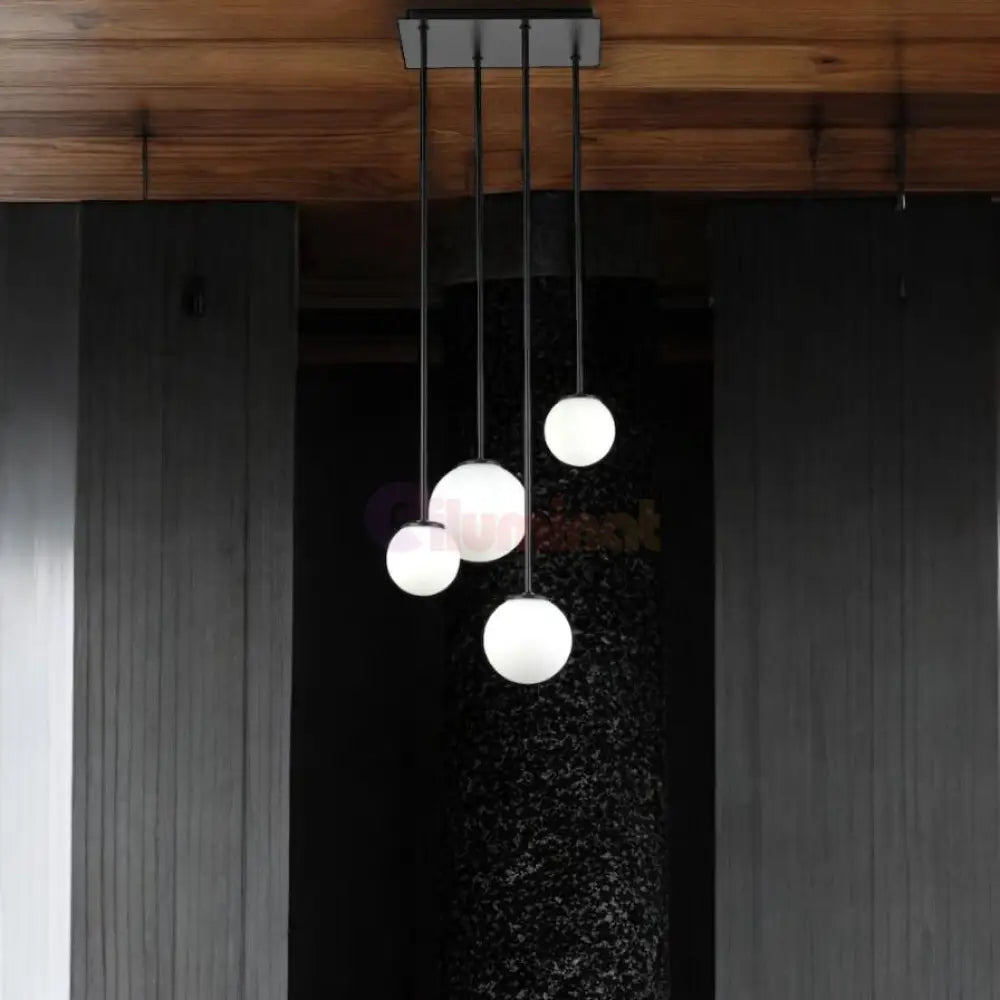 Lustra Abajur MAT Black SIGMA 4xE27 NEAGRA / ABAJUR Chandeliers