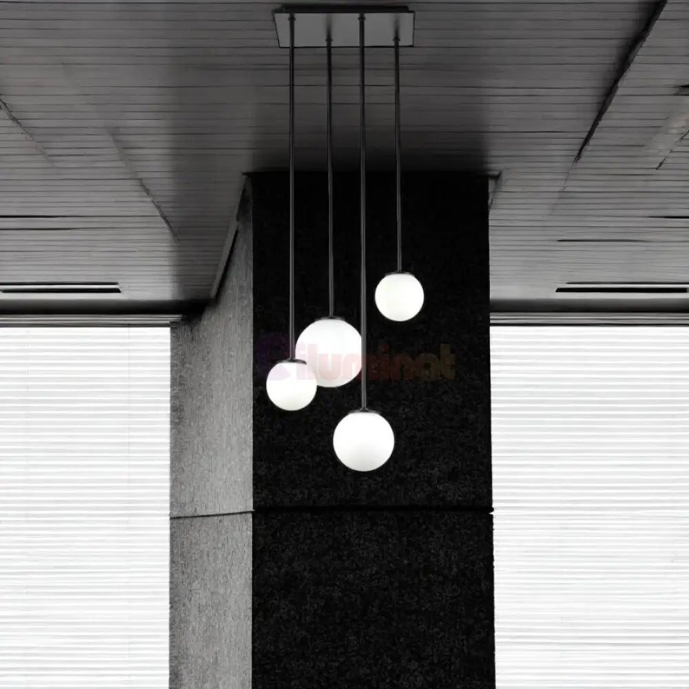 Lustra Abajur MAT Black SIGMA 4xE27 NEAGRA / ABAJUR Chandeliers