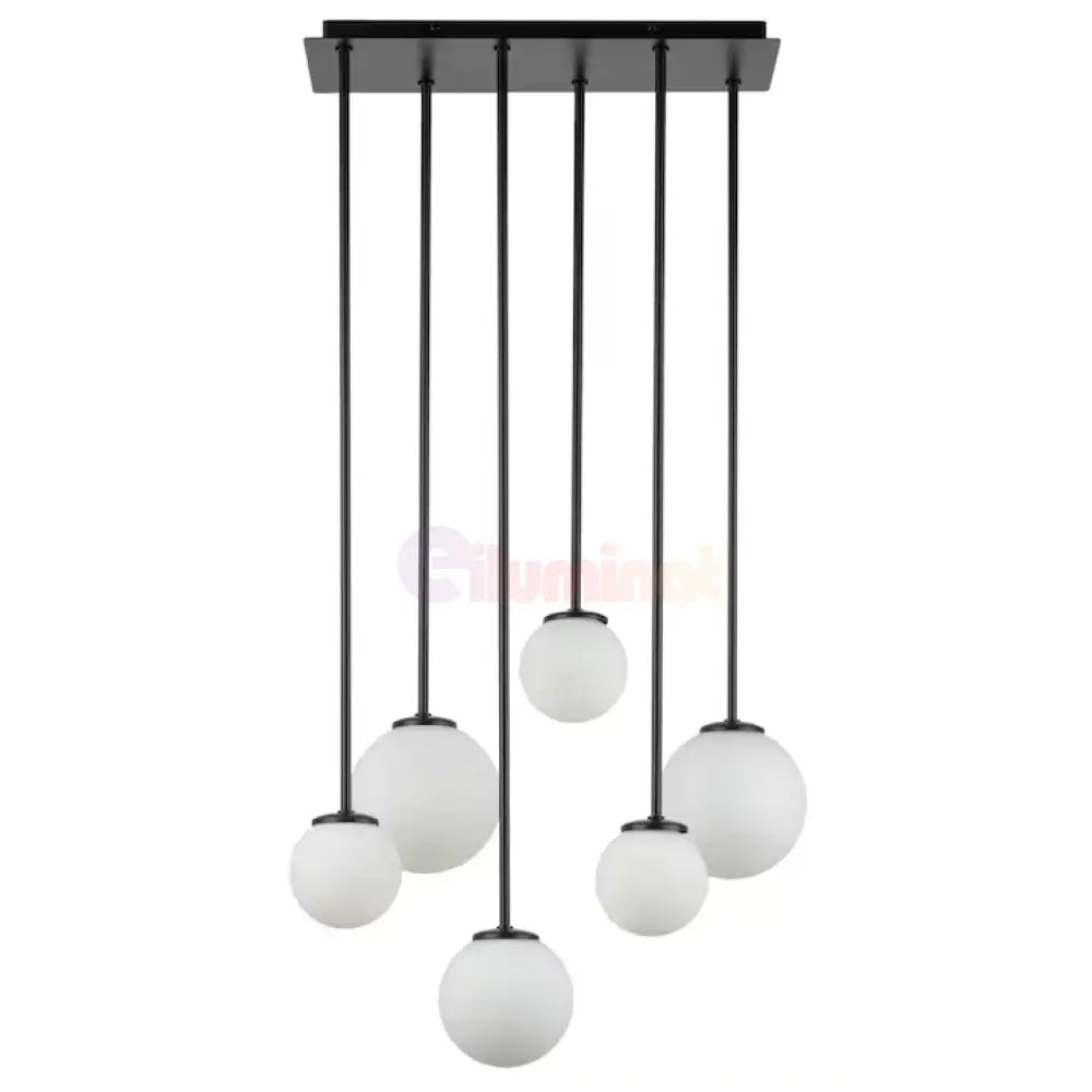 Lustra Abajur MAT Black SIGMA 6xE27 NEAGRA / ABAJUR Chandeliers