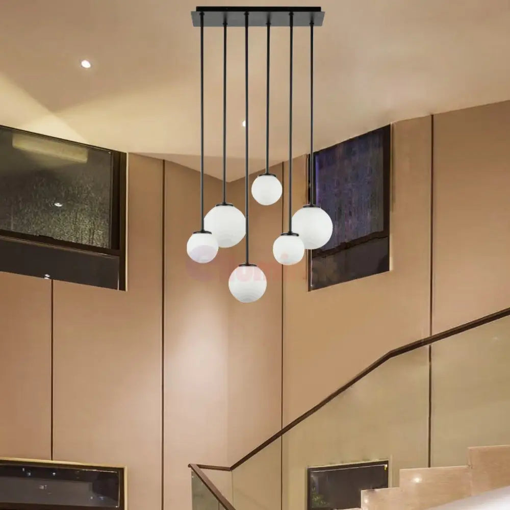 Lustra Abajur MAT Black SIGMA 6xE27 NEAGRA / ABAJUR Chandeliers