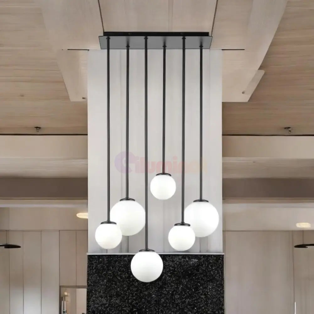Lustra Abajur MAT Black SIGMA 6xE27 NEAGRA / ABAJUR Chandeliers