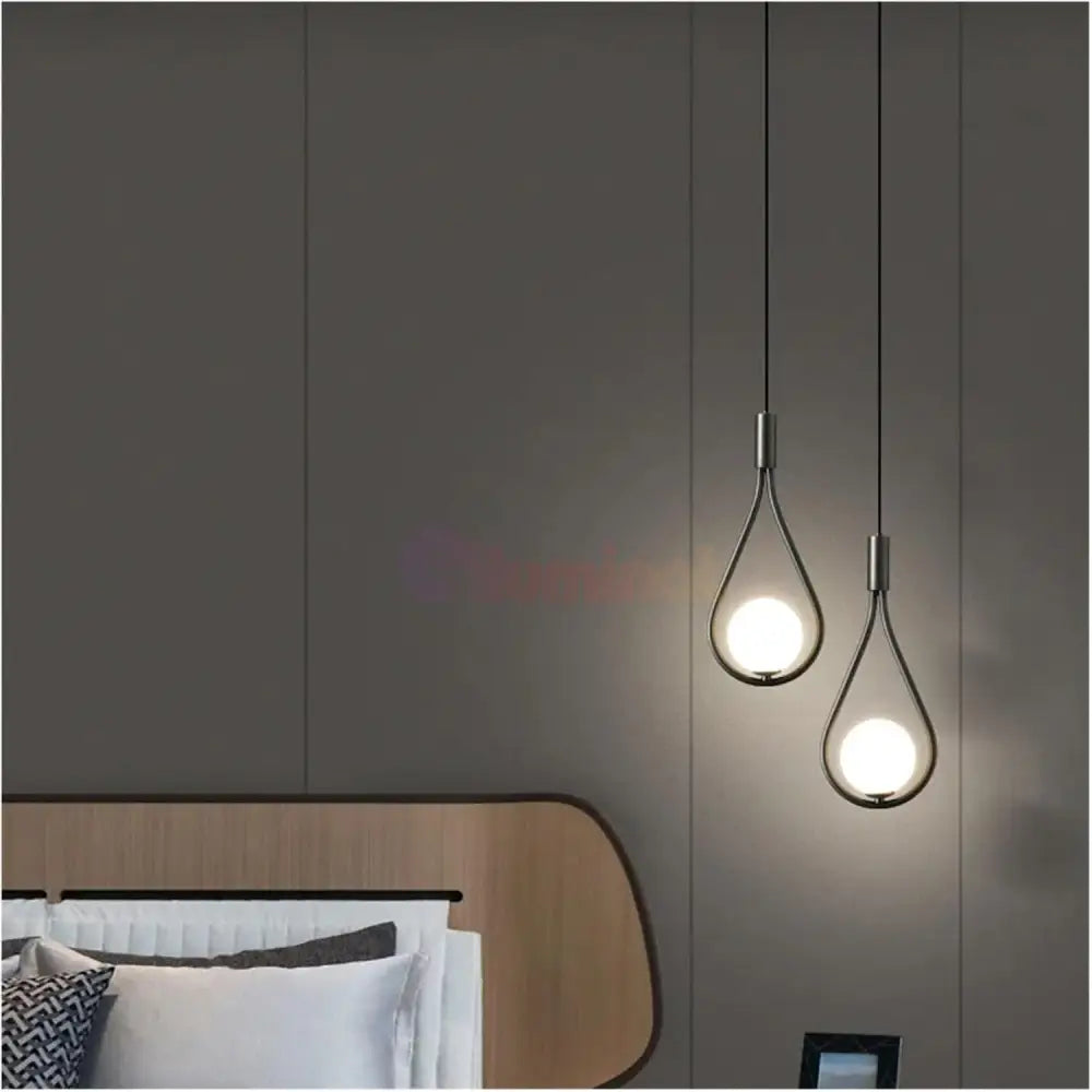 Lustra Abajur Mat Black Tears 2xE14 NEAGRA / ABAJUR Chandeliers